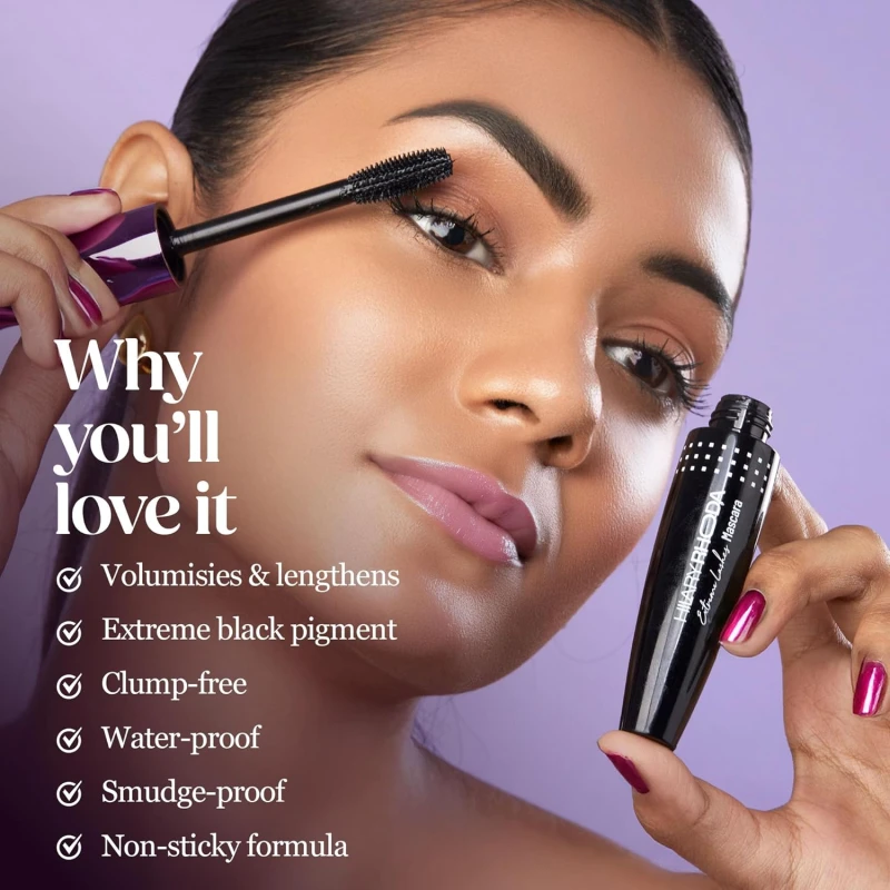 Hilary Rhoda Extreme Lashes Black Mascara | Volumizing & Lengthening | Waterproof & Long Lasting | Clump-free Formula | Quick Dry | Smudge-Proof & Non-sticky | 12ml thumbnail 7